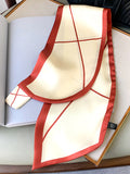 Momentlover Original Striped Print Hair Band&Silk Scarf