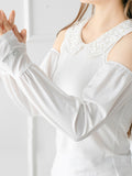 momentlover Solid Color Ice Silk Loose Sun Protection Sleevelet