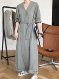 Momentlover Original Empire Elasticity Wide Leg Jumpsuits