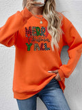 Momentlover Letter Graphic Round Neck Long Sleeve Sweatshirt