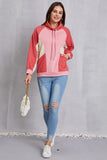 Momentlover Color Block Drawstring Mock Neck Sweatshirt