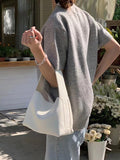 Momentlover Split-Joint Solid Color Handbags Bags
