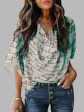Momentlover Loose Short Sleeves Letter Print Shoulder Pad Heaps Collar T-Shirts Tops