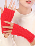 momentlover Simple 9 Colors Jacquard Knitting Gloves