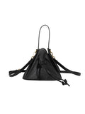 Momentlover Split-Joint Solid Color Drawstring Triangle Handbags