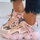 themeisles - Pink Casual Sportswear Patchwork Frenulum Round Comfortable Sport Shoes