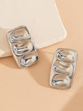 Momentlover Solid Color Geometric Drop Earrings