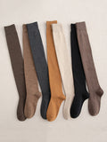 momentlover Casual Skinny Leg Solid Color Stockings Accessories