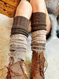 momentlover Casual Contrast Color Leg Warmers Accessories