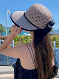 Momentlover Wide Side Bowknot Belly-Hollow Sun-protection Hats&Caps