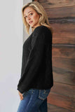 Momentlover Cable Knit V-Neck Sweater