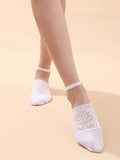 momentlover Casual Split-Joint Lace With Beads Socks Accessories
