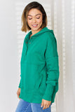 Momentlover Zenana Half Snap Long Sleeve Hoodie