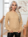 Momentlover Round Neck Drop Shoulder Sweater