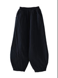 Momentlover Casual Loose Keep Warm Elasticity Solid Color Casual Pants Bottoms