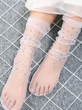 momentlover Diamond-Encrusted Perspective Mesh Star Stocking