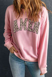 Momentlover Round Neck Dropped Shoulder AMEN Graphic Sweatshirt
