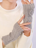 momentlover Simple 9 Colors Jacquard Knitting Gloves