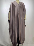 Momentlover Solid Color Short Sleeves Plus Size Deep V-Neck Maxi Dresses