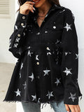 Long Sleeves Loose Fringed Pleated Split-Joint Lapel Outerwear