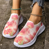 themeisles - Pink Casual Sportswear Daily Patchwork Tie-dye Round Mesh Breathable Comfortable Out Door Shoes