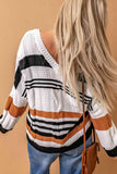 Momentlover Cable Knit V-Neck Sweater