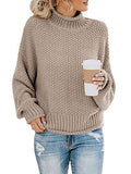Momentlover Turtleneck Dropped Shoulder Sweater