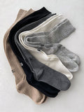 momentlover Casual Solid Color Knitting Stockings Accessories