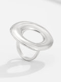 Normcore Geometric Hollow Solid Color Rings Accessories