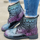 themeisles - Black Casual Patchwork Frenulum Printing Round Comfortable Out Door Shoes