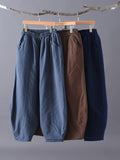 Momentlover Casual Loose Keep Warm Elasticity Solid Color Casual Pants Bottoms
