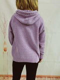 Momentlover Drawstring Long Sleeve  Hooded Sweater
