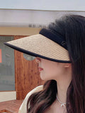 Momentlover Simple Sun Protection Straw Sun Hat