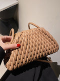 Momentlover Solid Color Pleated Handbags Crossbody Bags Bags