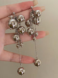 Momentlover Tasseled Geometric Drop Earrings
