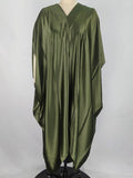 Momentlover Solid Color Short Sleeves Plus Size Deep V-Neck Maxi Dresses