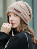 Momentlover Keep Warm Buckle Knitted Hats