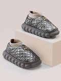 Momentlover Warm Indoor Non-Slip Waterproof Soft Sole Padded Flat Shoes