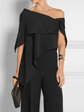 momentlover Urban Asymmetric One Shoulder Tunic Top