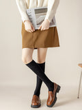 momentlover Casual Breathable Solid Color Mid-Calf Socks