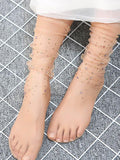 momentlover Diamond-Encrusted Perspective Mesh Star Stocking
