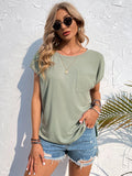 Momentlover Simple Casual 5 Colors Round-Neck Short Sleeves T-Shirt Top