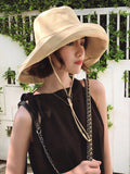 Momentlover Casual Solid Sun-Protection Large Wide Brim Bucket Hat
