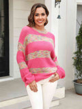 Momentlover Striped Drop Shoulder Sweater