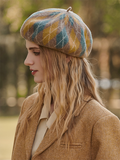 Momentlover Vintage Wool Contrast Color Beret Hat
