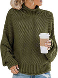 Momentlover Turtleneck Dropped Shoulder Sweater