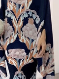 Momentlover Batwing Sleeves Loose Flower Print Mock Neck Blouses&Shirts Tops