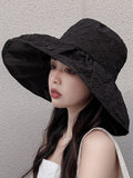 Momentlover Simple Anti-UV Floral Fisherman Hat Sun Hat