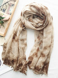 Momentlover Vintage Tie-Dyed Fringed Scarf