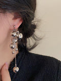 Momentlover Tasseled Geometric Drop Earrings